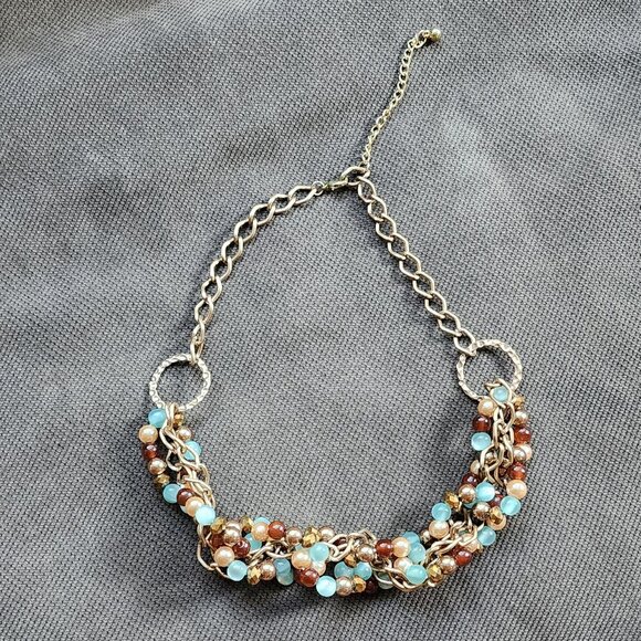 Claire's Colorful Beaded Gold Toned Adjustable Necklace - Picture 7 of 13